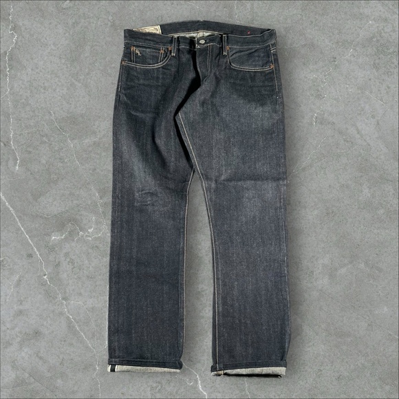 Polo Ralph Lauren Jeans Mens 34x32 Dark Wash Japanese Selvedge Sullivan Slim - Picture 1 of 11